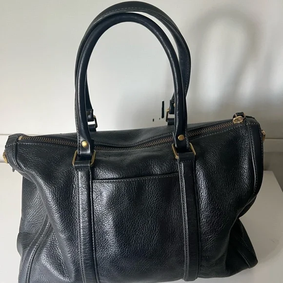 Fossil Black Leather Bag with Gold Zipper - Picture 2 of 6